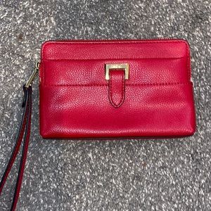 Ralph Lauren Red Leather Wristlet